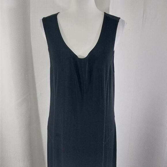 CHICO'S TRAVELERS! LUXE BLACK NO WRINKLE TANK STYLE MAXI DRESS, SLEEVELESS! SZ M - Picture 3 of 11